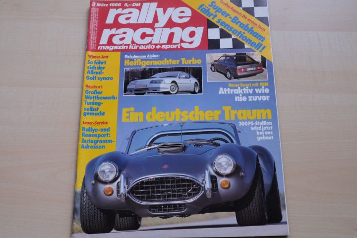 Deckblatt Rallye Racing (03/1986)